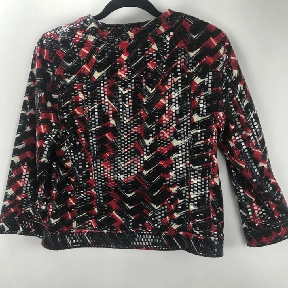 Ruby Rd. Womens Button Down Ls Jacket Red Black P… - image 2